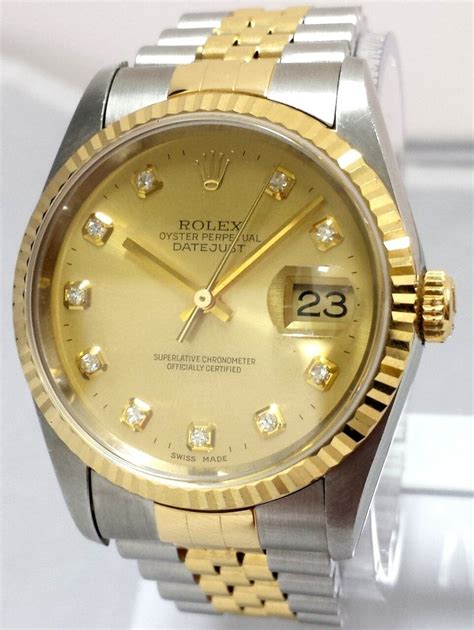 rolex datejust 26mm champagne dial|rolex 16233 day date.